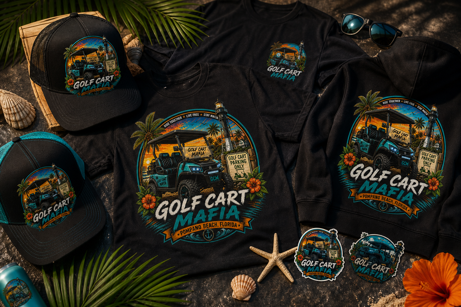 Golf Cart Mafia - Lighthouse Logo Banner